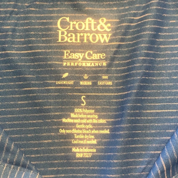 Croft & Borrow quick dry blue polo - size small men’s - Picture 3 of 9